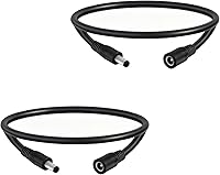 Vista 9 de Cable de extensión de alimentación CC de 0.217 in x 0.083 in, macho a hembra, cable de conexión CC de 12 V/24 V 14 AWG para cámaras de vigilancia