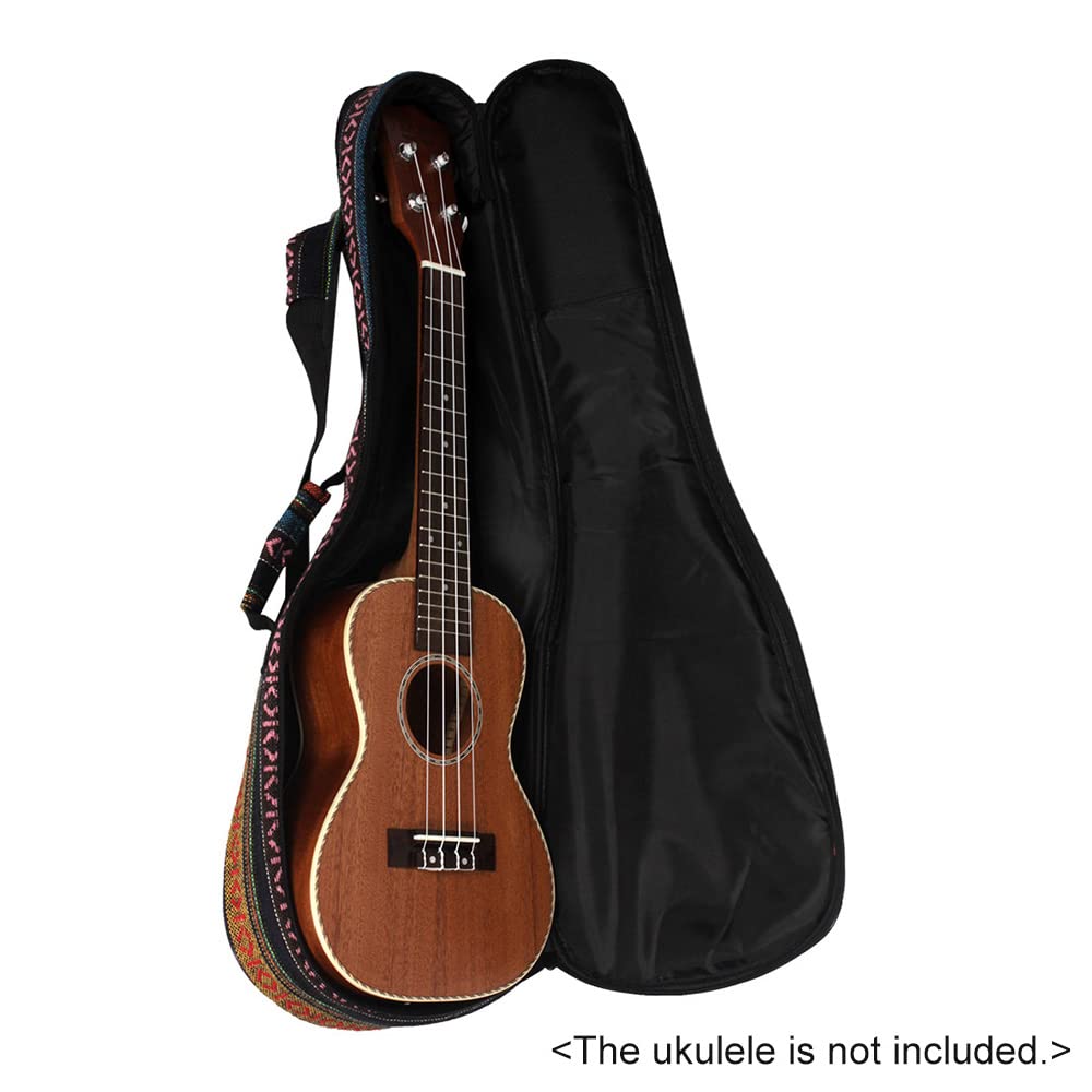 Ukulele Bag, da 23 Pollici Concert Ukulele Case con Cinghia a Doppia Spalla di Imbottitura da 6 Mm Speciale National Style Spckpack Case per Concert Ukulele