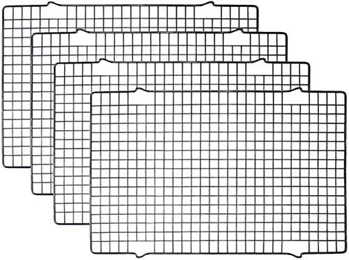 QISF Backgitter Set – 2 Stück, Edelstahl, 27,9 X 25,4 Cm – Perfekt Für Kekse, Kuchen & Grillen