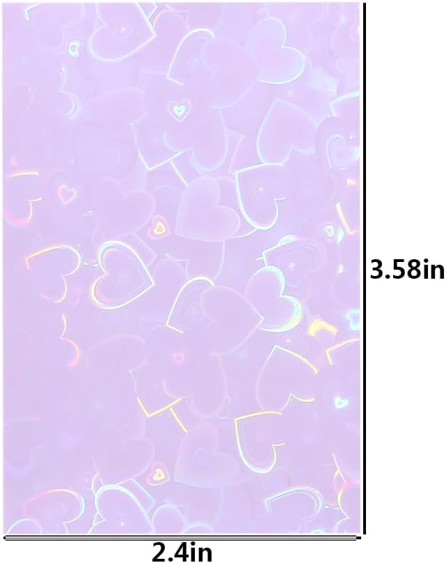 50pcs Laser Flashing Kpop Holographic Clear Card Sleeves - Purple, 61x91mm, Perfect For Baseball & Trading Cards