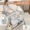 3 in 1 Baby Bassinet Bedside Sleeper, Rocking Bassinet for Baby with Wheels, Music Night Light, Storage Basket, Mattress, Adjustable Height, Portable Rocking Bedside Sleeper for Newborn Infant #2