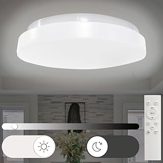 LEDシーリングライト 6畳 リモコン付き 無段階調光 1個 引っ掛けシーリング 工事不要 24w節電タイプ 昼光色(6500K)2800lm 常夜灯モード タイマー機能 省エネ長寿命 日本語説明書付 高輝度 防塵 防虫 薄型 ルームライト 天井照明 玄関/和室/洗面所/台所/廊下取り付け簡単 TOWABOX