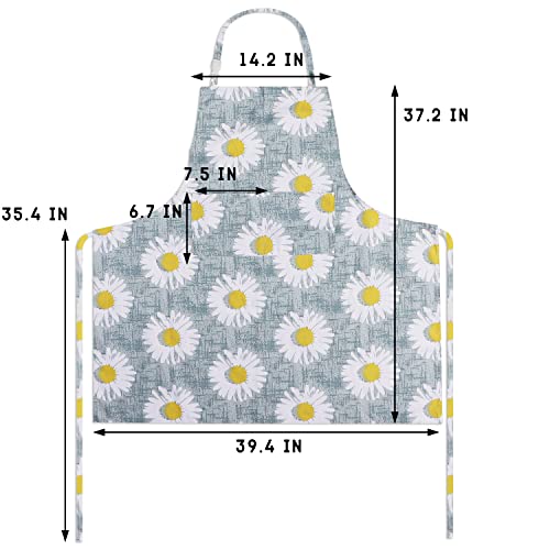 Sanlykate Extra Large Canvas Cotton Apron for Men & Women, Plus Size Durable Aprons with 2 Pockets - Image 3
