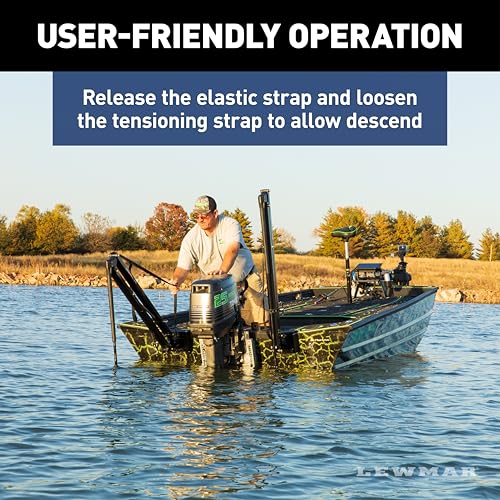 Image of Lewmar Vector 8' Manual Shallow Water Anchor, Pull Rope, Black, 69600947 | No Hoses, Pumps or Wires, Gas-Spring Fiberglass Spike, Powder-Coated Aluminum, Flexible Mounting, Boats Up to 22' or 3,000 lb