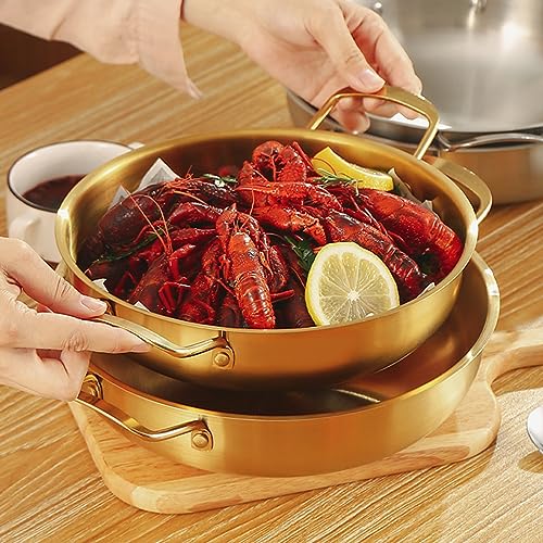 Olla de acero inoxidable estilo cobre de 24 cm cacerola duradera 4