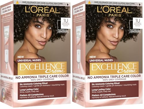 L'Oreal Paris Excellence Creme Nudes 1U Universal Black (Pack of 2)