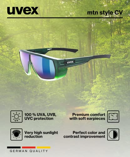 Uvex Contrast Enhancing Sports Sunglasses For Hiking/Running/Cycling With Uv Protection, For Women & Men, Mtn Style Cv, Green Matt Fade/Green, One Size #TOP4