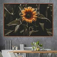 Framed Canvas Wall Art Flora Snapshot Closeup Dark Expressive Farmhouse/Country Floral Multicolor Photography Realism Single - 16x24 inches