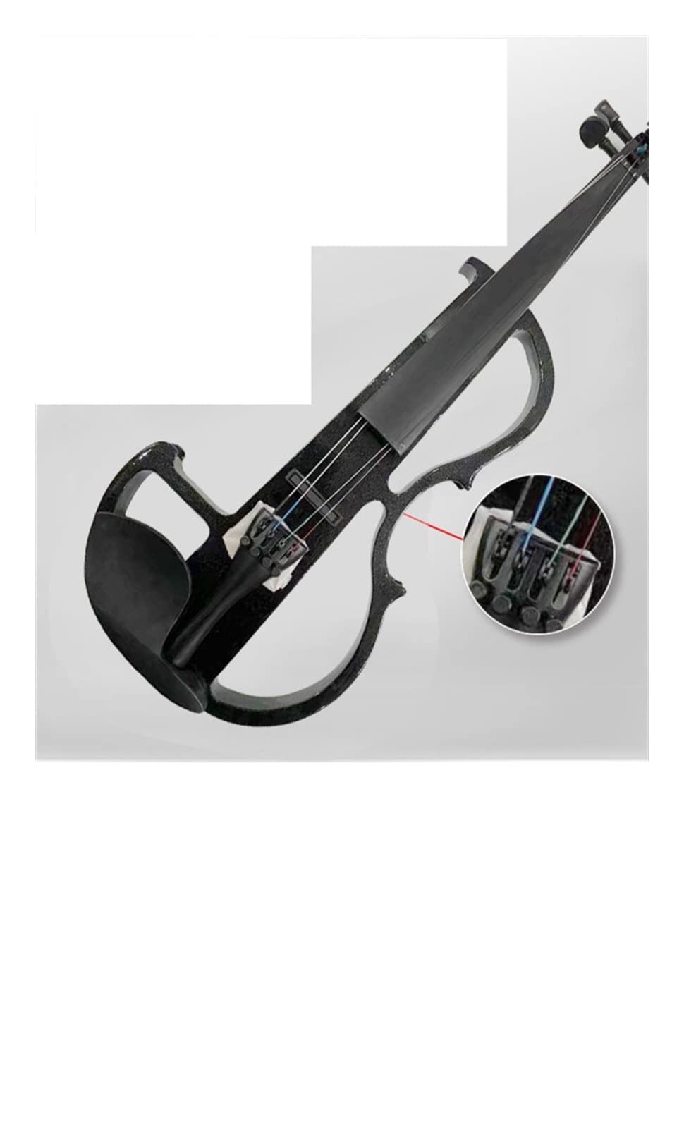 Violino Violino Elettronico Manuale Elettronico 4/4 in Bianco E Nero Adatto per Studenti per Principianti Adulti (Color : Black)