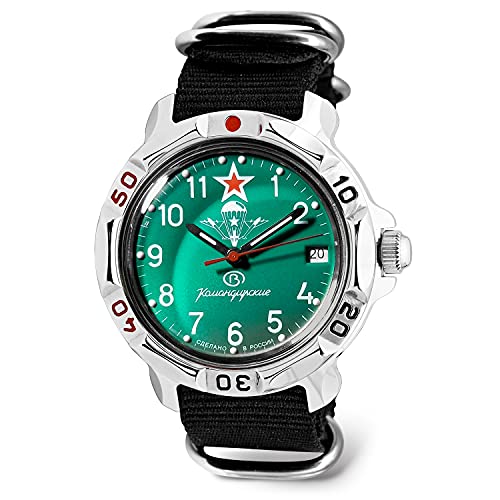 Image of VOSTOK | Komandirskie 811307 816307 VDV Airborne Troops Commander Military Mechanical Wrist Watch, 811307 black, military