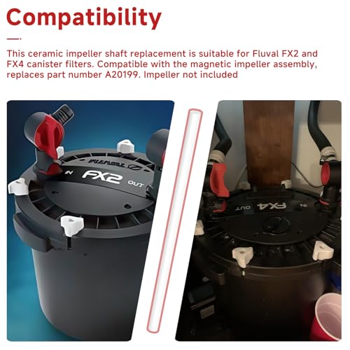 Image of 1pcs FX2 FX4 Ceramic Impeller Shaft Compatible with Fluval FX2 FX4 Canister Filters Impeller Shaft, Magnetic Impeller Assembly A20199 Replacement Parts