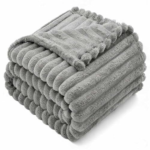 Couverture douillette 150x200 chaude plaid velours côtelé lit canapé