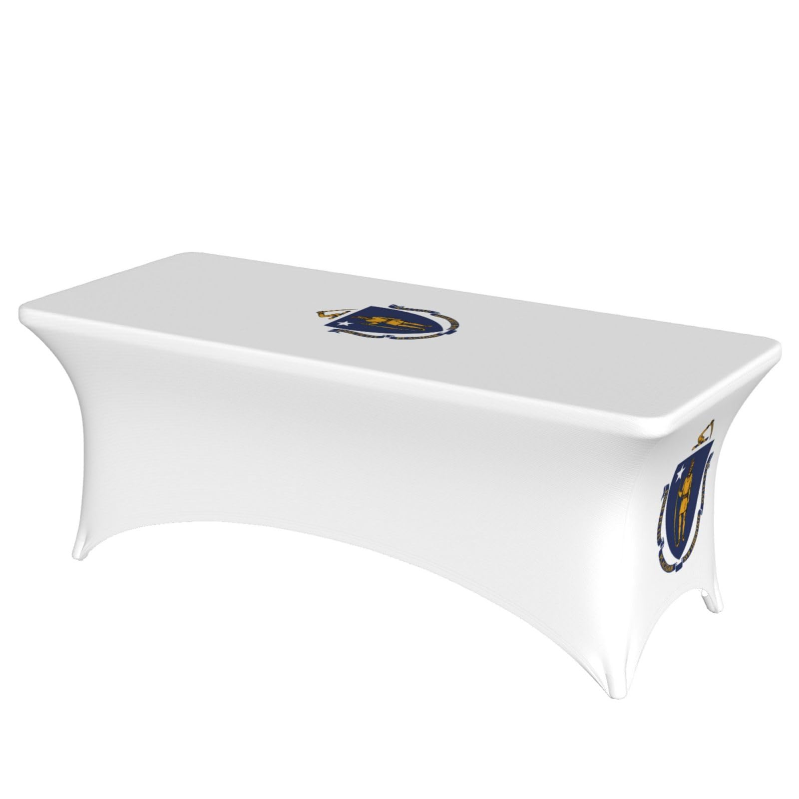 AYYQWE Massachusetts State Flag Print Elastic Rectangular Tablecloth For Banquet Outdoor Picnics Office Table Cover