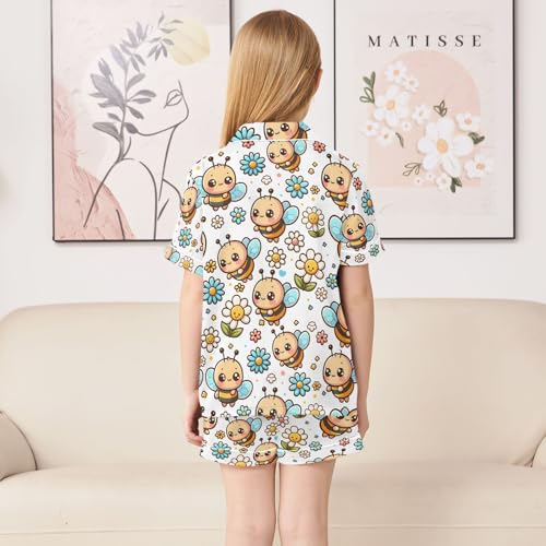 ALAZA Ö÷Ìâ Pajamas Satin Pajama Set Short Sleeve Button Down Sleepwear4