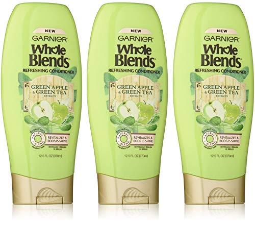 Garnier Whole Blends Refreshing Conditioner, Green Apple & Green Tea Extracts 12.50 oz ( Pack of 3)