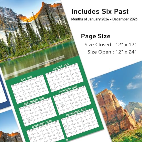 2026 calendar - 2026 wall calendar - national parks wall calendar 2026 jan - dec 2026 1234 x 2434 open hanging hook blocks and holidays - beautiful national parks