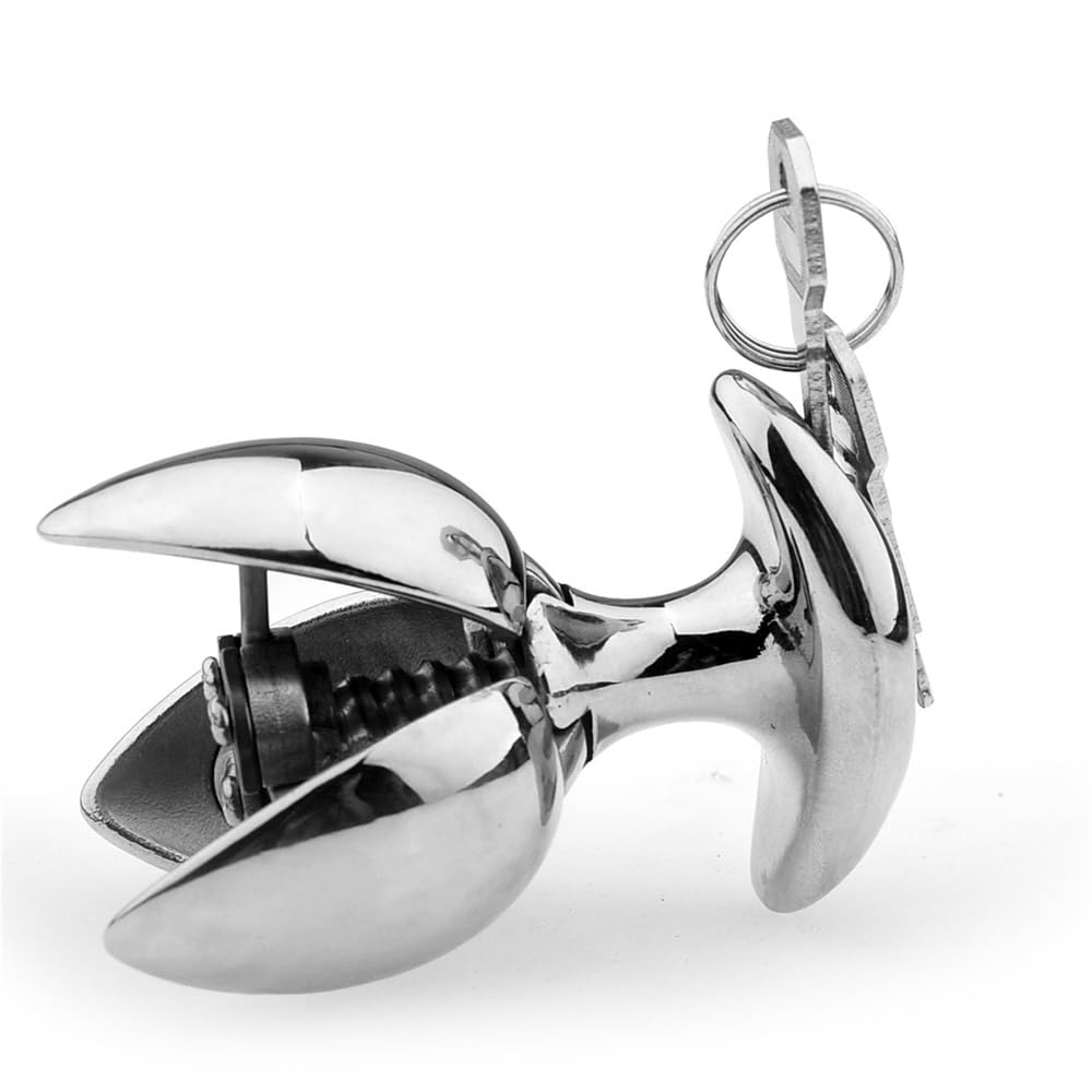 Plug anale in metallo dilatatore anale con chiave di bloccaggio plug anale BDSM, massaggiatore prostatico adatto for uomini e donne(Silver)