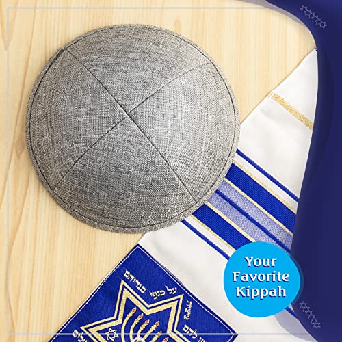 Image of Pack of 5-Pcs - Hq Satin /Linen /Velvet /Raw Silk /Suede Kippah for Men, Yamaka Hat Designed in Israel - Kippot Bulk