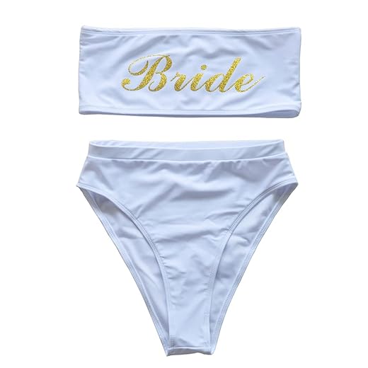 Women White Bikini Swimwear High Cut Two Piece Bathing Suit Sexy Bodysuit Monokini Beach Wear Wedding Party (Bikini White, Small)