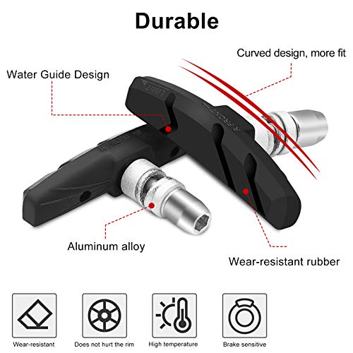image for Alritz Bike Brake Pads Set, 6 Pairs Road Mountain Bicycle V-Brake Bloc
