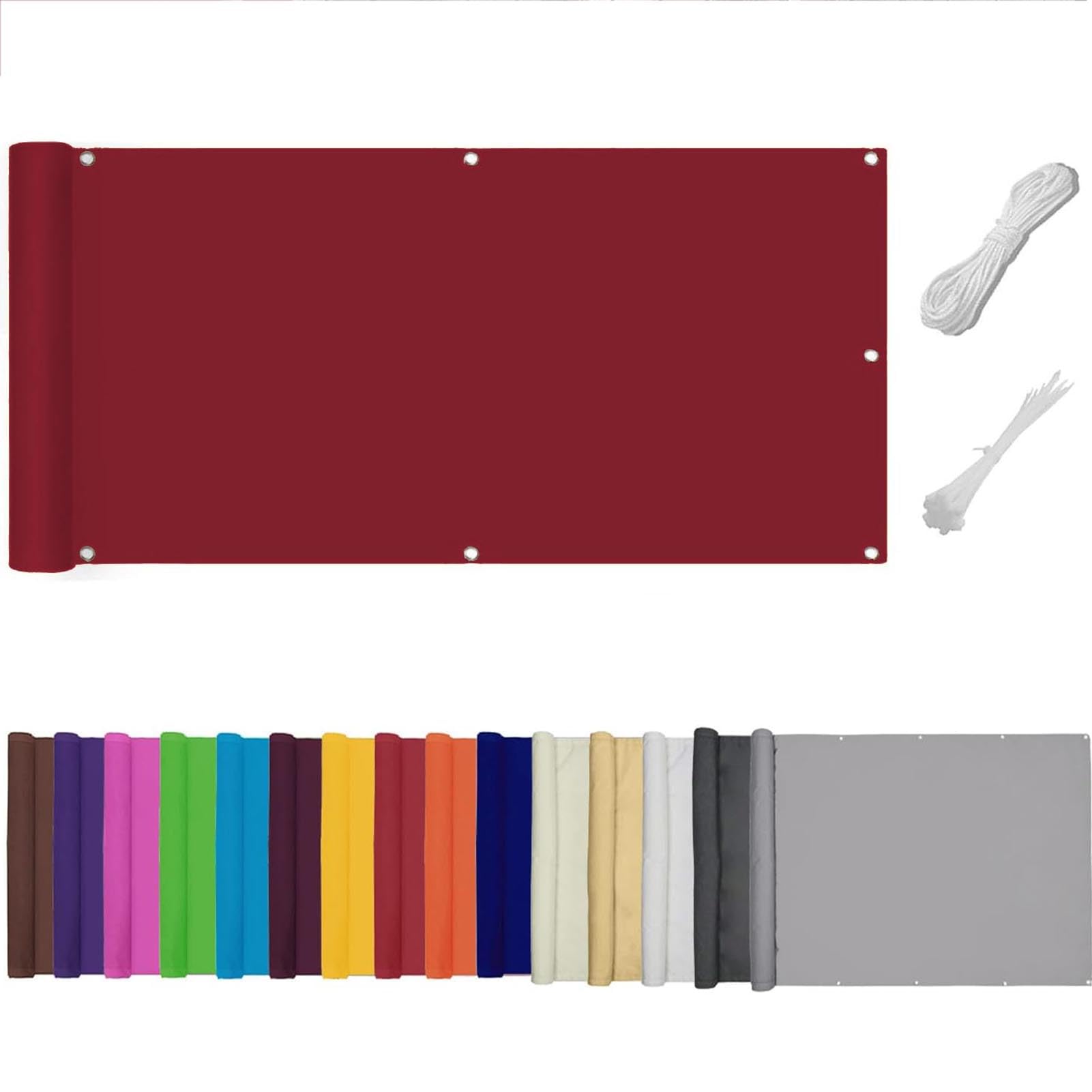 Frangivisto Balcone per Protezione,Schermo Privacy,Impermeabile Copri Ringhiera Balcone Privacy UV, Impermeabile,Resistente al Vento,per Balcone Giardino terrazza (Rosso,0.9x10m)