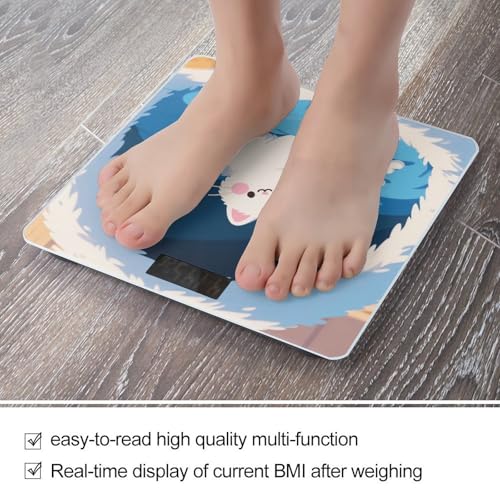 Báscula digital para baño alta precisión 400 lb diseño gato miniatura 5