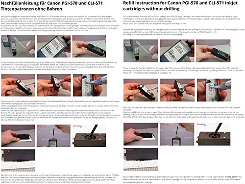 Pure Ink 5x 100 ml refill ink, printer ink compatible for Canon PGI-570, CLI-571, Canon Pixma MG 5700, 5750, 5751, 5752, 5753, 6800, 6850, 6851, 6852, 6853, 7700, 7750, 7751, 7752, 7753 - Image 2