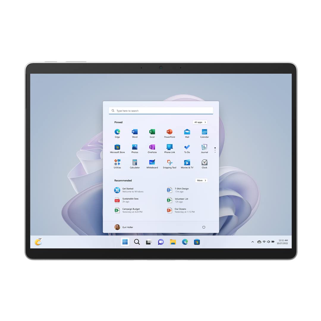 Microsoft Surface Pro 9, 13 pulgadas, Intel EVO Core i7-1255U de 12.ª generación, 16 GB de RAM, SSD de 256 GB, gráficos Iris Xe, Windows 11 Home Platino