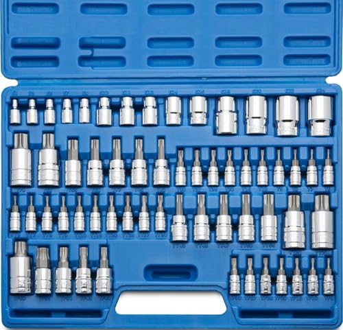 Image of NEIKO 10083A Master Torx Bit Socket and External Torx Socket Set, S2 and CrV Steel, Supreme Torque Output Complete Kit, 60 Pieces