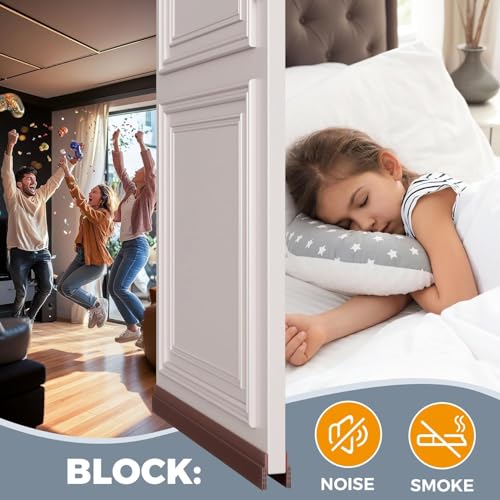 Image of VOOY 39-Inch Brown Silicone Door Bottom Sealing Strip | Self-Adhesive Gap Filler Guard | Blocks Cockroaches, Insects, Dust, Air & Noise | Weatherproof Door Seal Protector (2)