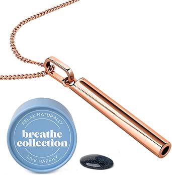 2 Pcs Mindful Anapana Breathing Necklace For Stress & Anxiety Relief Necklace Mindful Anapana Breathing Relief Stress Portable Deep Exercises For Men Women Meditation Relief Black Steel Color - View #9