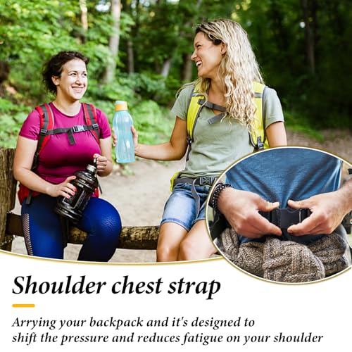 Image of FuninCrea 2 Pair Backpack Chest Strap, 2.5cm Adjustable Sternum Straps for Backpacks Chest Harness Strap Quick Release Backpack Straps Backpack Clips Anti-Slip for Pack Luggage (Grey)