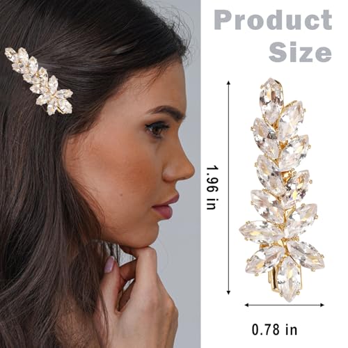 2 Pinzas para cabello con cristales estilo vintage dorado miniatura 3