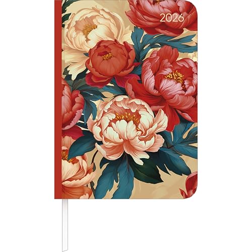 Alpha Edition - Lady Journal Roses 2026 – Taschenkalender A6 (11×15 cm) mit Monatsübersicht, 192 Seiten & 4-sprachigem Kalendarium, eleganter Wochenplaner für Beruf, Schule & Alltag