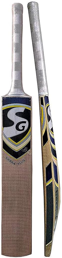 Sierra Plus Kashmir Willow Cricket Bat (Size: Size 4,Leather Ball), Wood, Multicolour
