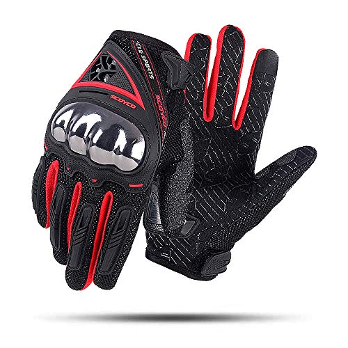 SCOYCO Men's Race Extreme Sports Outdoor Motorcycle Gloves(RED,XL