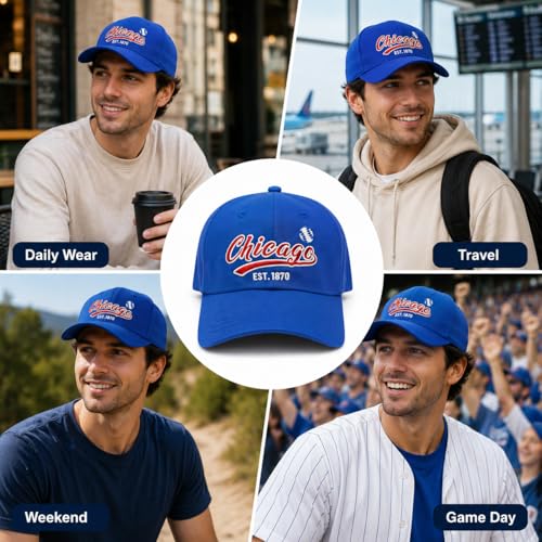 Image of Classic Vintage Embroidered Fashionable Baseball Cap for Men Women Teenager Cap City Hat Adjustable with Gift Box