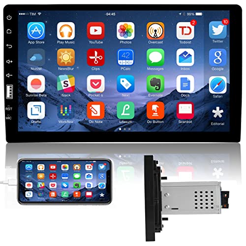 SWC & telecamera di backup & assistenza alla retromarcia: Questa stereo 1 din carplay supporta il controllo del volante, la funzione desiderata può essere facilmente controllata senza lasciare le mani sul volante. Questa autoradio android auto con visione notturna HD, impermeabile, telecamera di backup grandangolare può passare automaticamente all'immagine di retromarcia quando il veicolo entra in retromarcia
