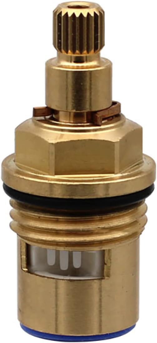 Replacement Faucet Valve Cartridge, 20 Spline Brass Ceramic Disc Tap for Bathroom & Kitchen, Hot & Cold, Red(Blue)