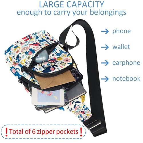 Mochila cruzada de animales de verano con correa ajustable unisex 5