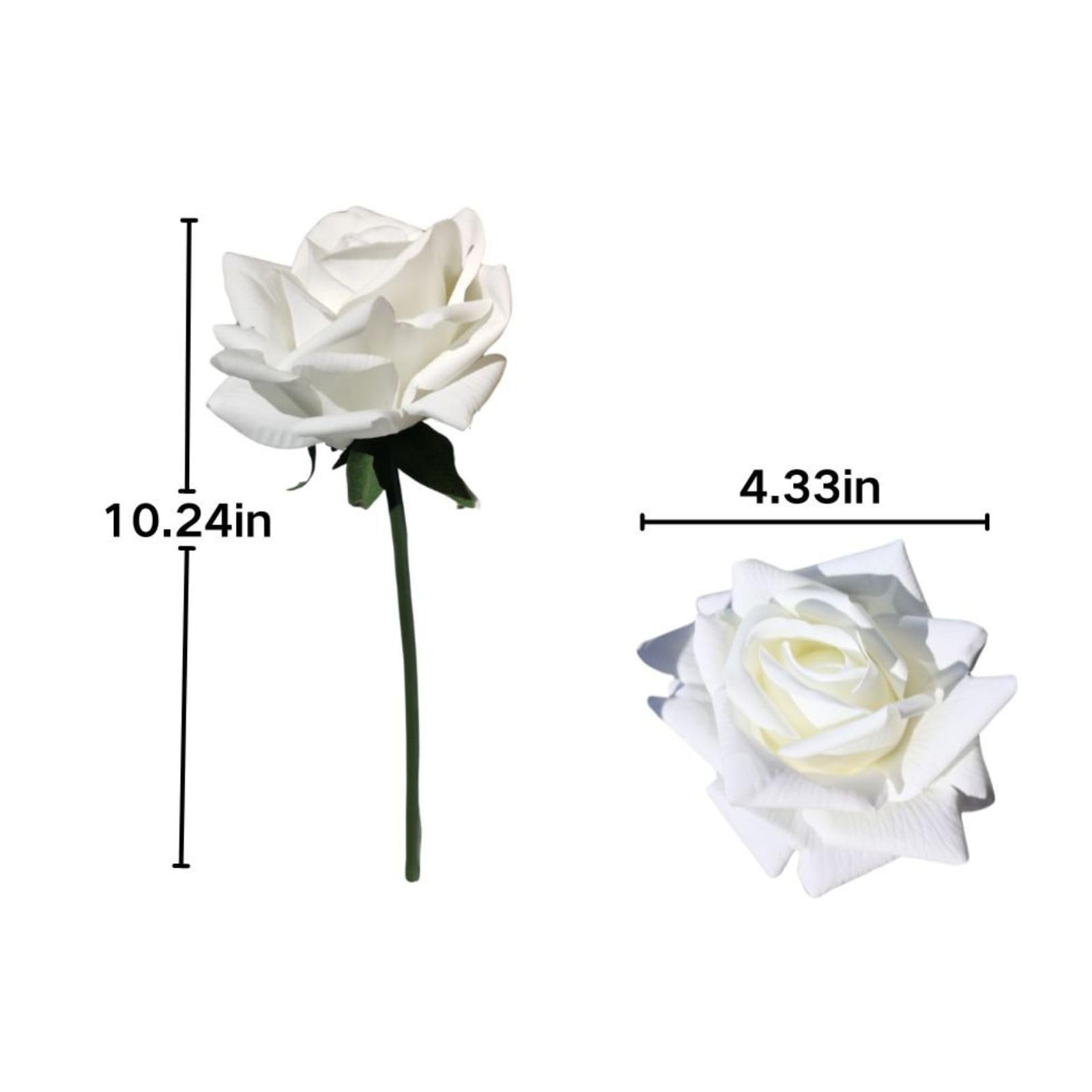 Rose bianche 10 rose finte, fiori realistici per matrimoni, bouquet perfetto per decorare la casa per feste, casa, ufficio, Natale, rose bianche