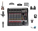 RibasuBB 8 Channel Audio Mixer, Professional Audio Mixer Sound Board Console System Interface 8 Chan