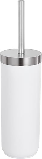 Baroni Home Portascopino WC in Plastica, Scopino per Bagno, 12X12X34 cm, Nero