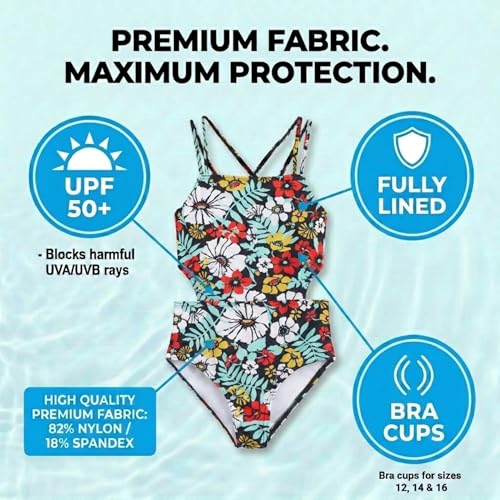 Image of Kanu Surf Girls' Beach Girl Sport Cut-Out One Piece Swimsuit