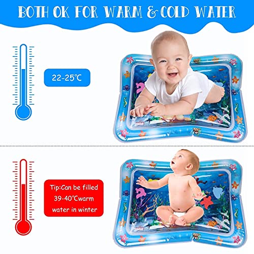 Image of Baby Kids Water Play Mat Toys Inflatable Tummy Time Leakproof Water Play Mat, Fun Activity Play Center Indoor and Outdoor Water Play Mat for Baby Multicolor