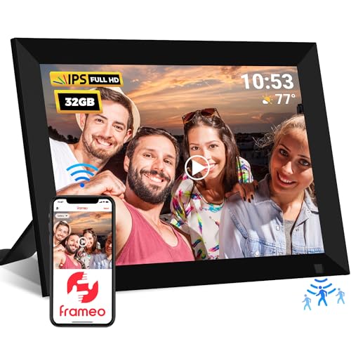 Cadre Photo Numérique 10,1 Pouces WiFi 32 Go - Écran Tactile IPS HD - Partage Instantané Via App - Rotation Automatique - Cadeau Pour Parents