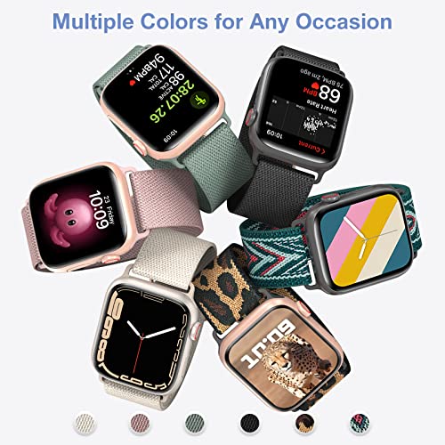 Belongme 6 Packs Stretchy Nylon Solo Loop For Apple Watch Band Series Ultra Se 8 7 6 5 4 3 2 1 40Mm 38Mm 44Mm 42Mm 45Mm 41Mm 49Mm, Women And Men Sport Apple Watch Bands Replacement For Iwatch Bands #TOP5