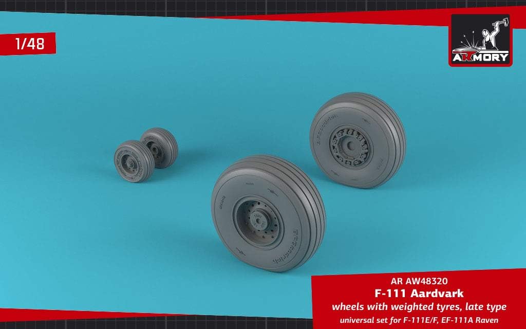 Armory AW48320-1/48 - F-111 Aardvark Late Type Wheels w/Weighted Tires
