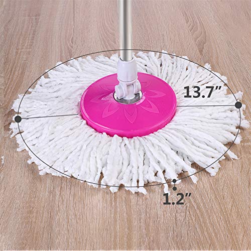 360-Degree Spin Mop And Bucket Set With 2 Microfiber Mop Pads Self,Mop Floor Cleaning System With Wringer For Floor Cleaning (Pink) #TOP7