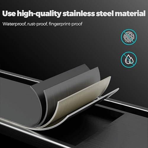 Miniatura 3 de YOJIA Basurero de acero inoxidable cepillado con tapa para columpio, 10 litros3.3 galones, para baño, sala de estar, dormitorio y hotel (dorado)